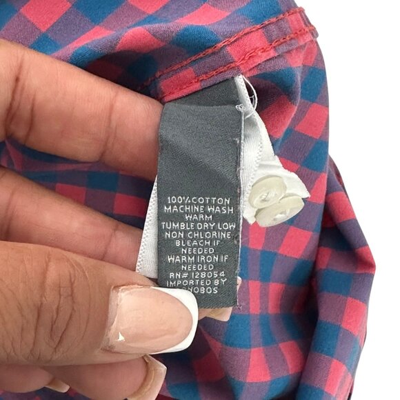 Bonobos Mens Slim Fit Navy/Pink Checkered Button Down Shirt  XL Business Casual - Picture 4 of 10